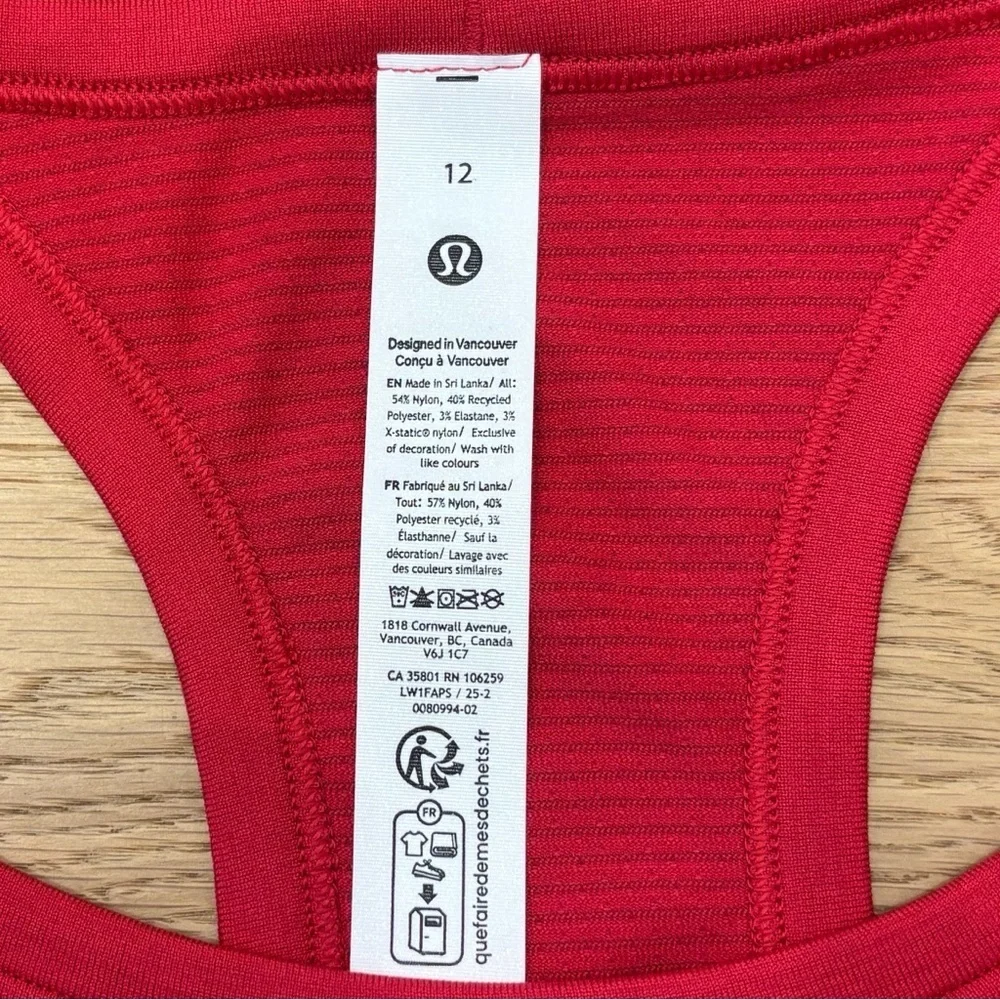 NWT Lululemon Swiftly Tech Cropped Racerback Tank Top Sz 12 In Pink Dragonfruit